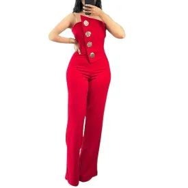 Asymmetrisk Bandeau Strapless Jumpsuit