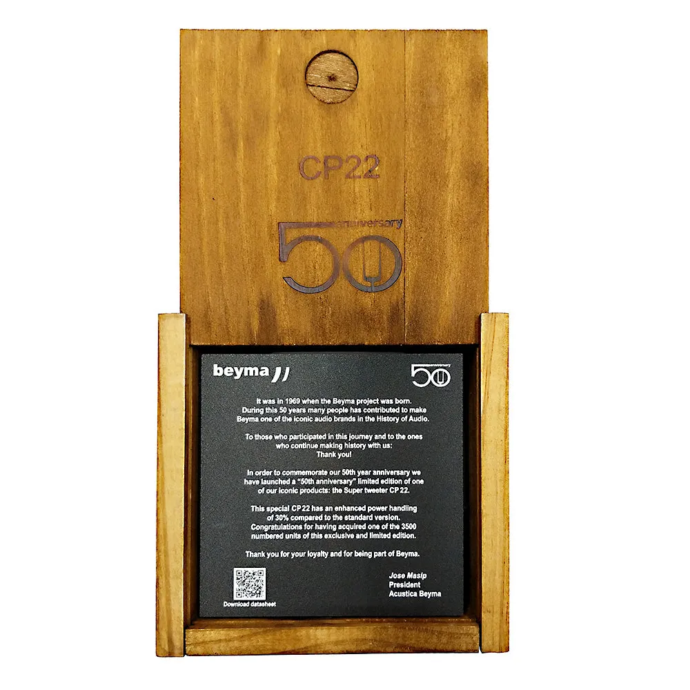 Beyma CP22-50AN 50th Anniversary Limited Edition High Compression Tweeter 35 Watt RMS