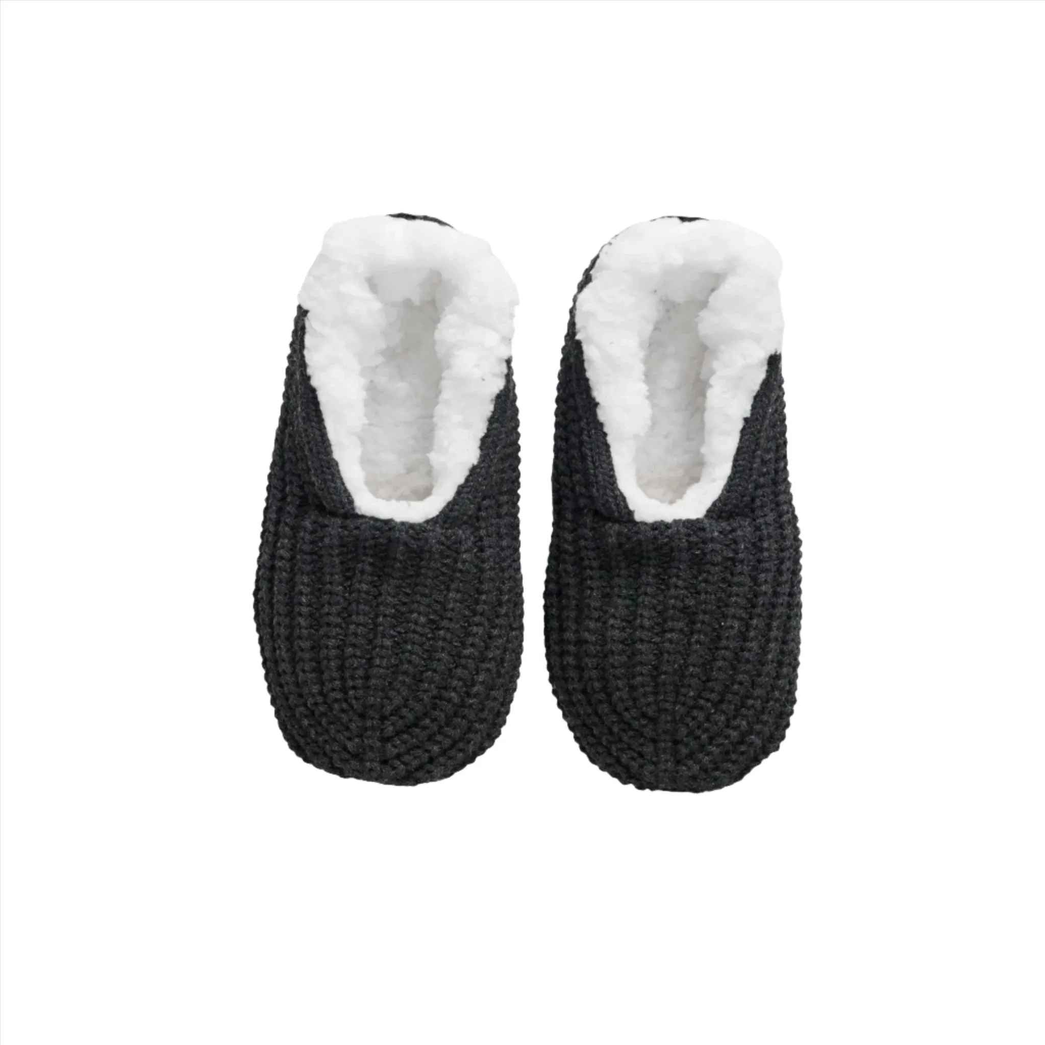 Black Knitted Footsie Slippers