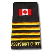 Canada Flag 4 Bar ASSISTANT CHIEF Gold Slip-Ons