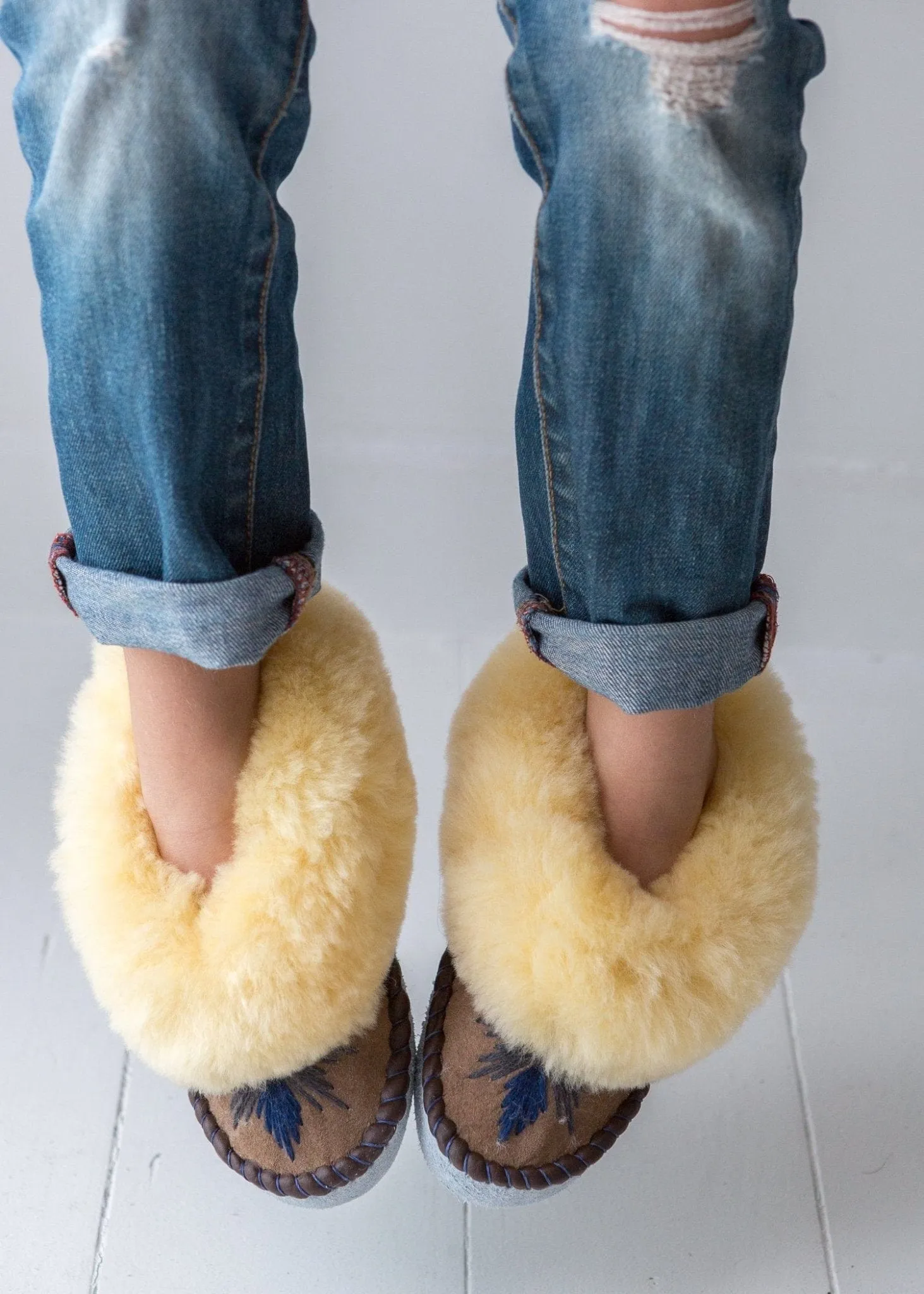 Children's Sheepskin Moccasins – Midnight