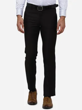 Dark Brown Solid Slim Fit Formal Trouser | JB STUDIO