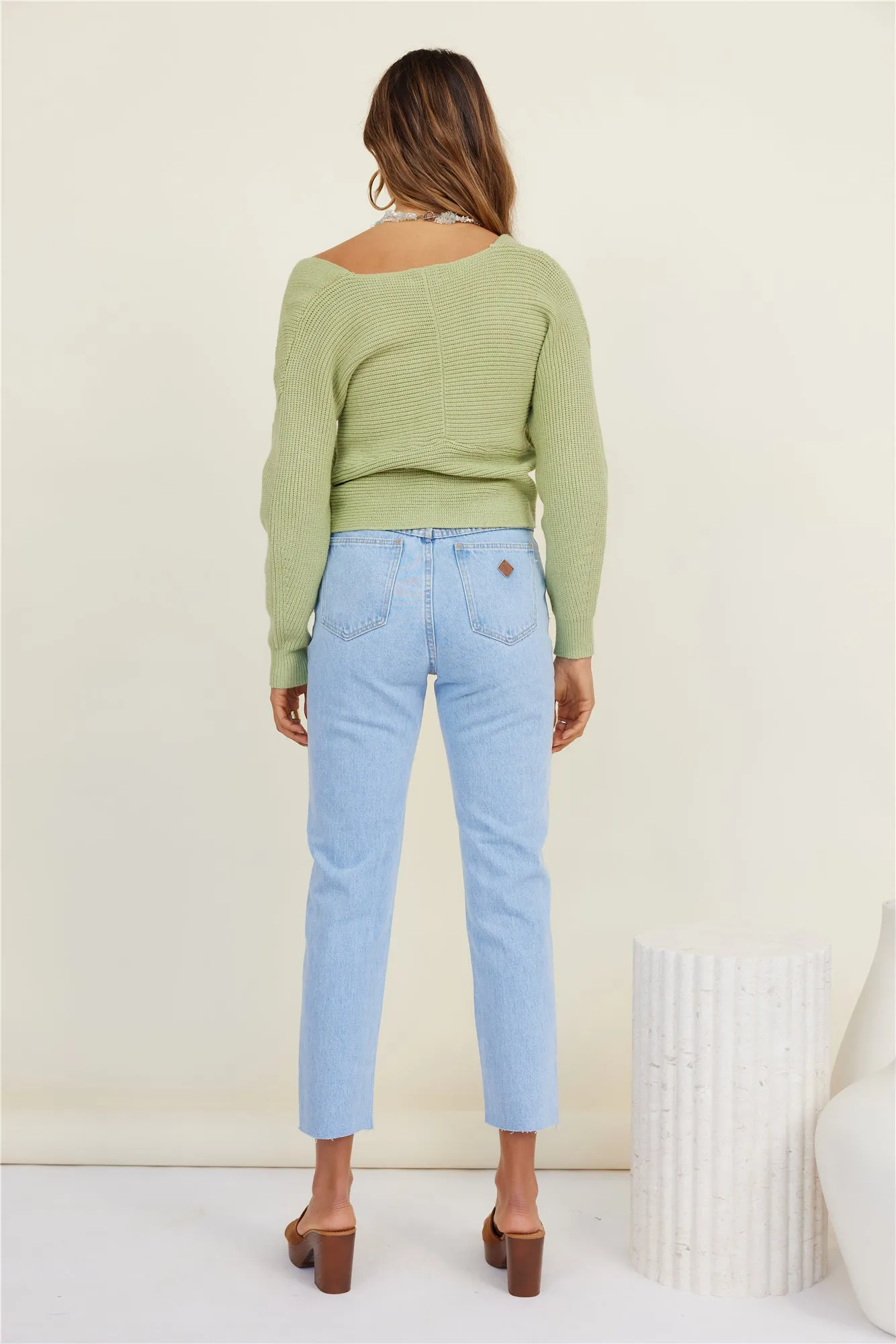 Days Around Me Knit Jumper Green