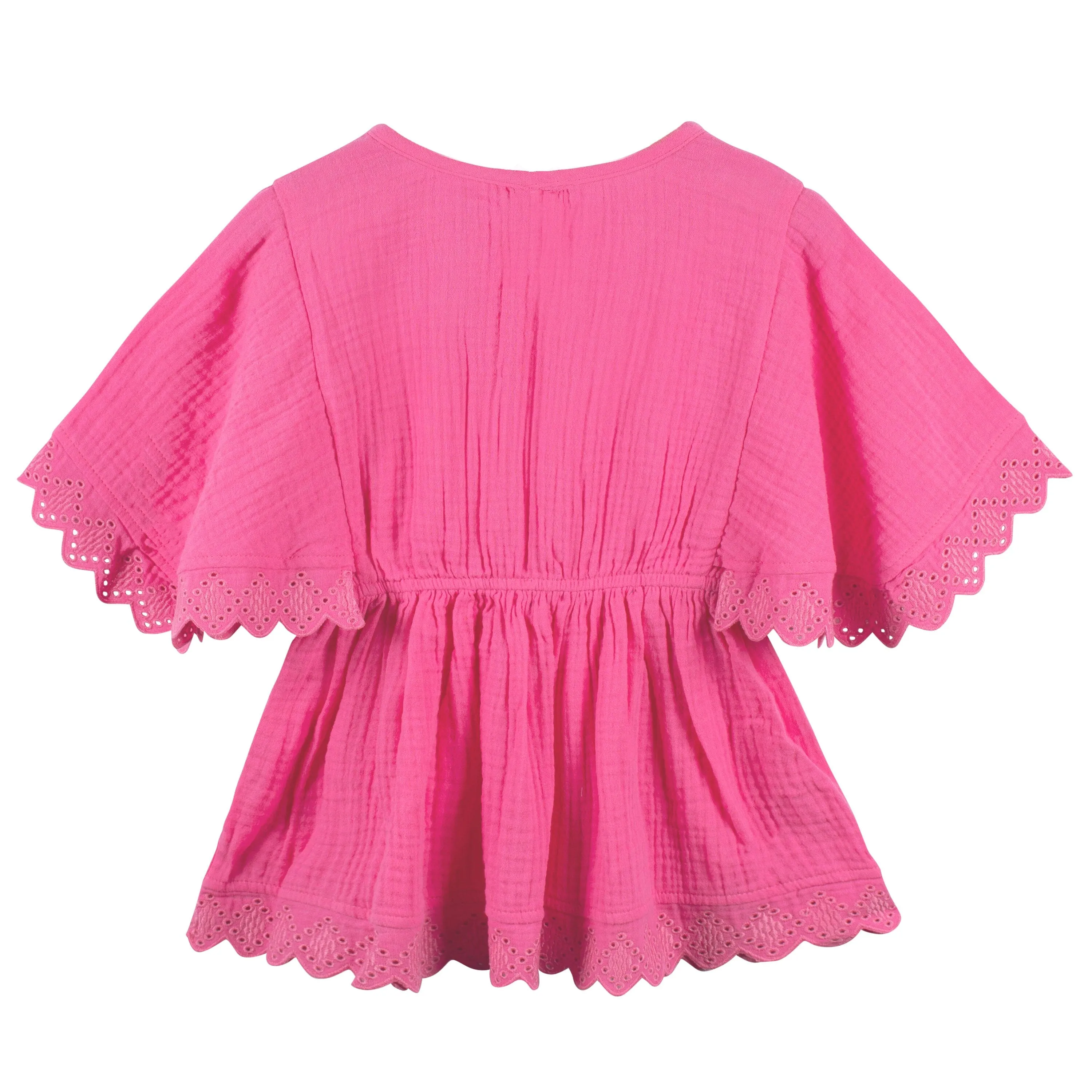 Embroidered Baby & Toddler Girls Pink Gauze Kaftan Swim Coverup