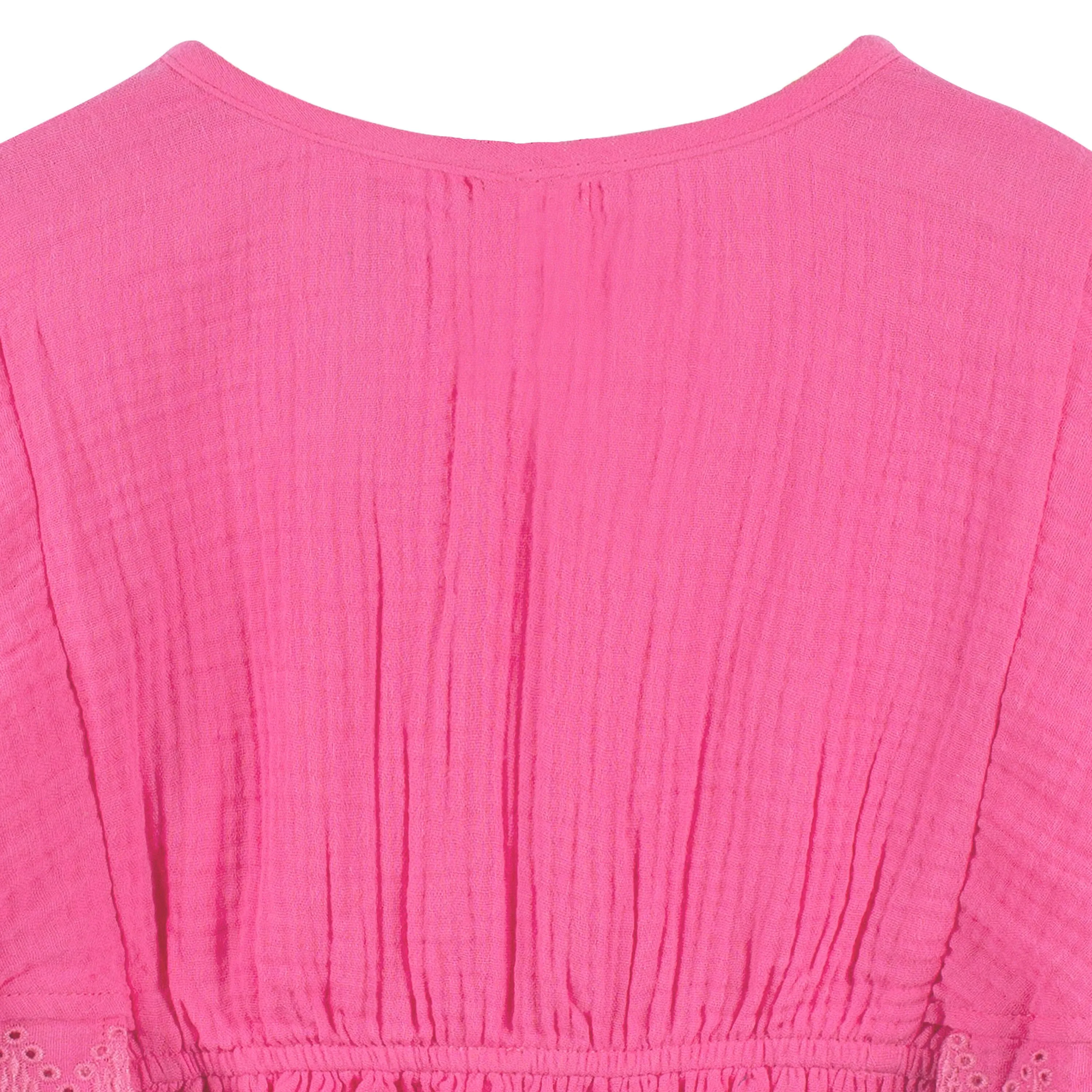 Embroidered Baby & Toddler Girls Pink Gauze Kaftan Swim Coverup