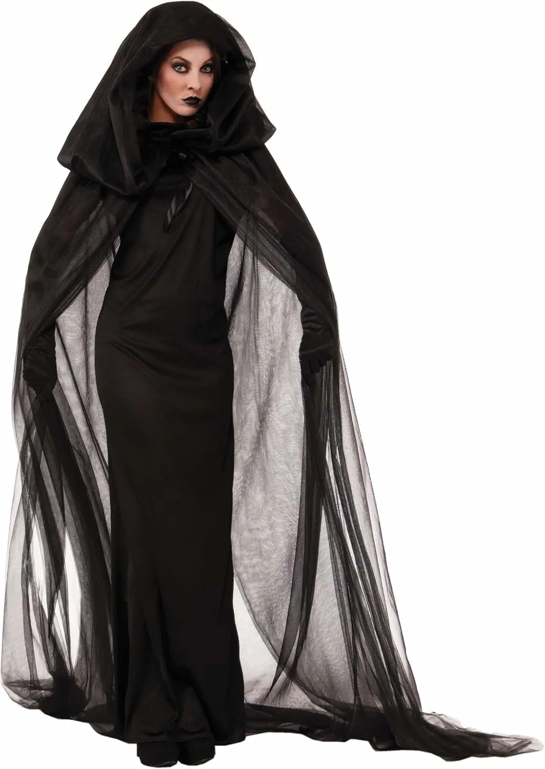 Forum Novelties Adult Black Haunted Cape and Dress Costume
