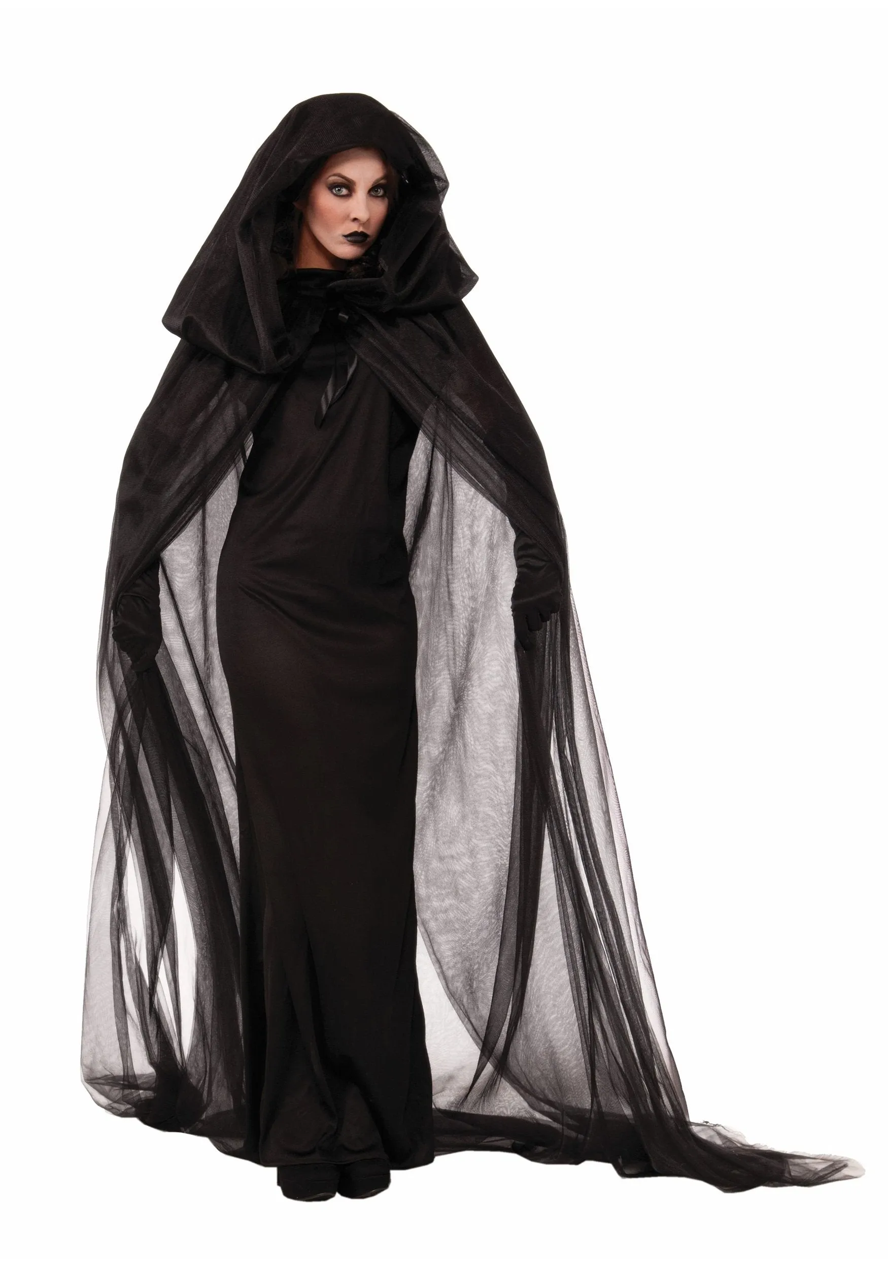 Forum Novelties Adult Black Haunted Cape and Dress Costume