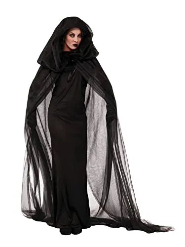 Forum Novelties Adult Black Haunted Cape and Dress Costume