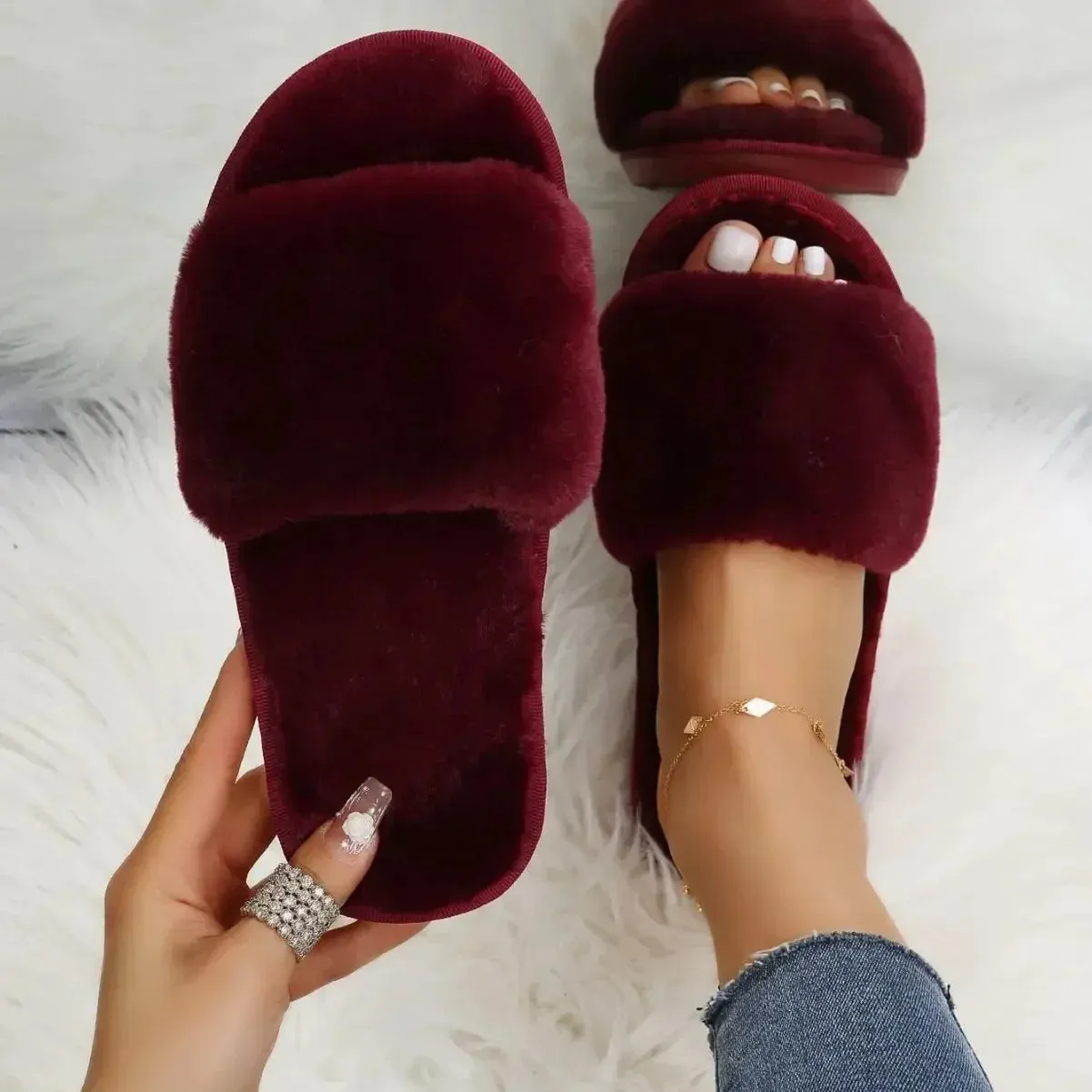 Fuzzy Slippers for Women