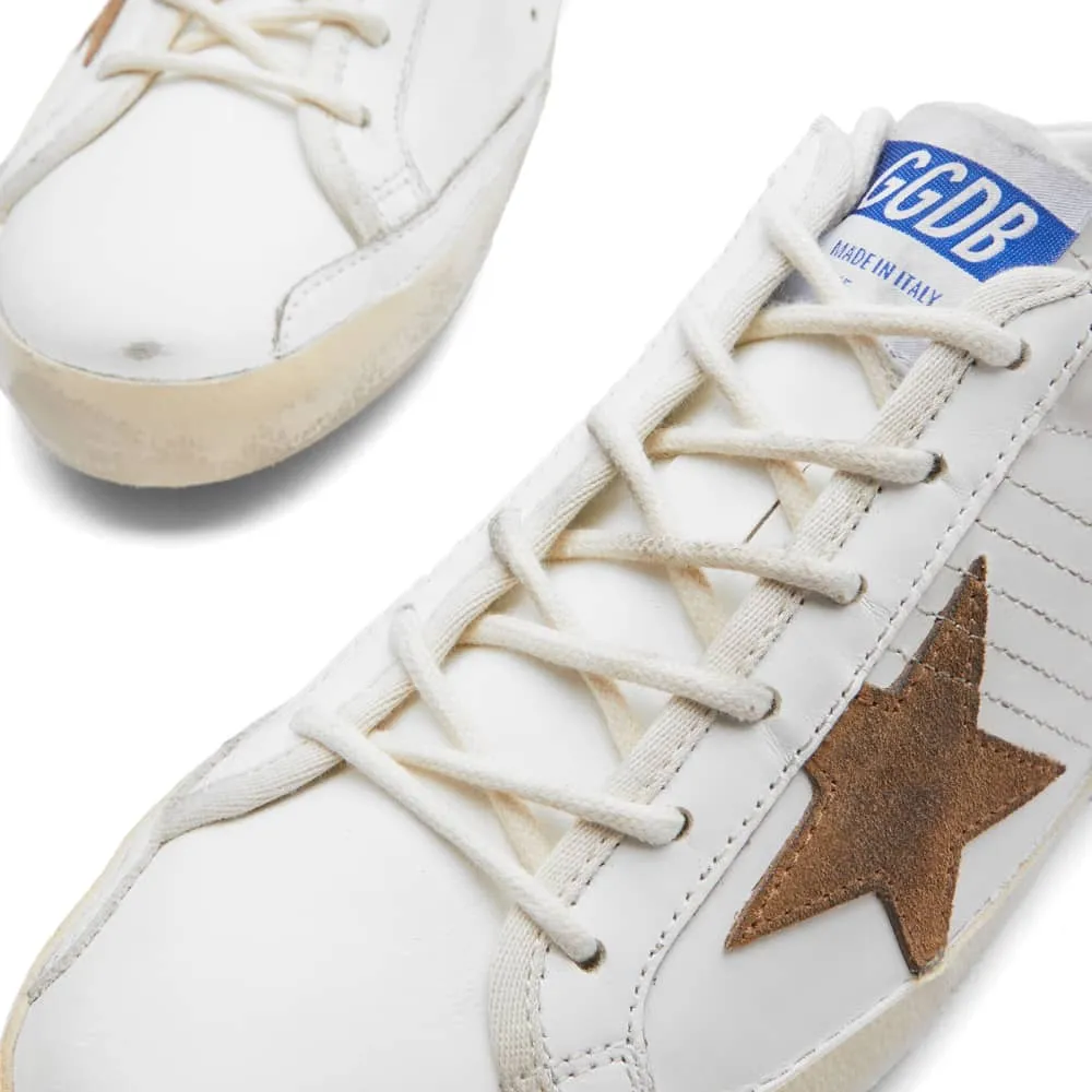 Golden Goose Super Star leather sneakers, white/tobacco