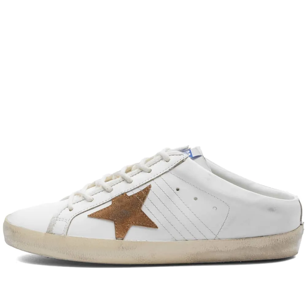 Golden Goose Super Star leather sneakers, white/tobacco