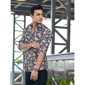 Hatheli Black Floral Hand Block Shirt