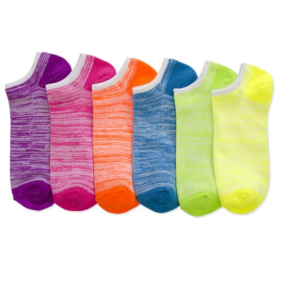 Lot Of 12 Women's Ladies No Show Neon Ankle Socks Sports Multi Color Size 9-11 !