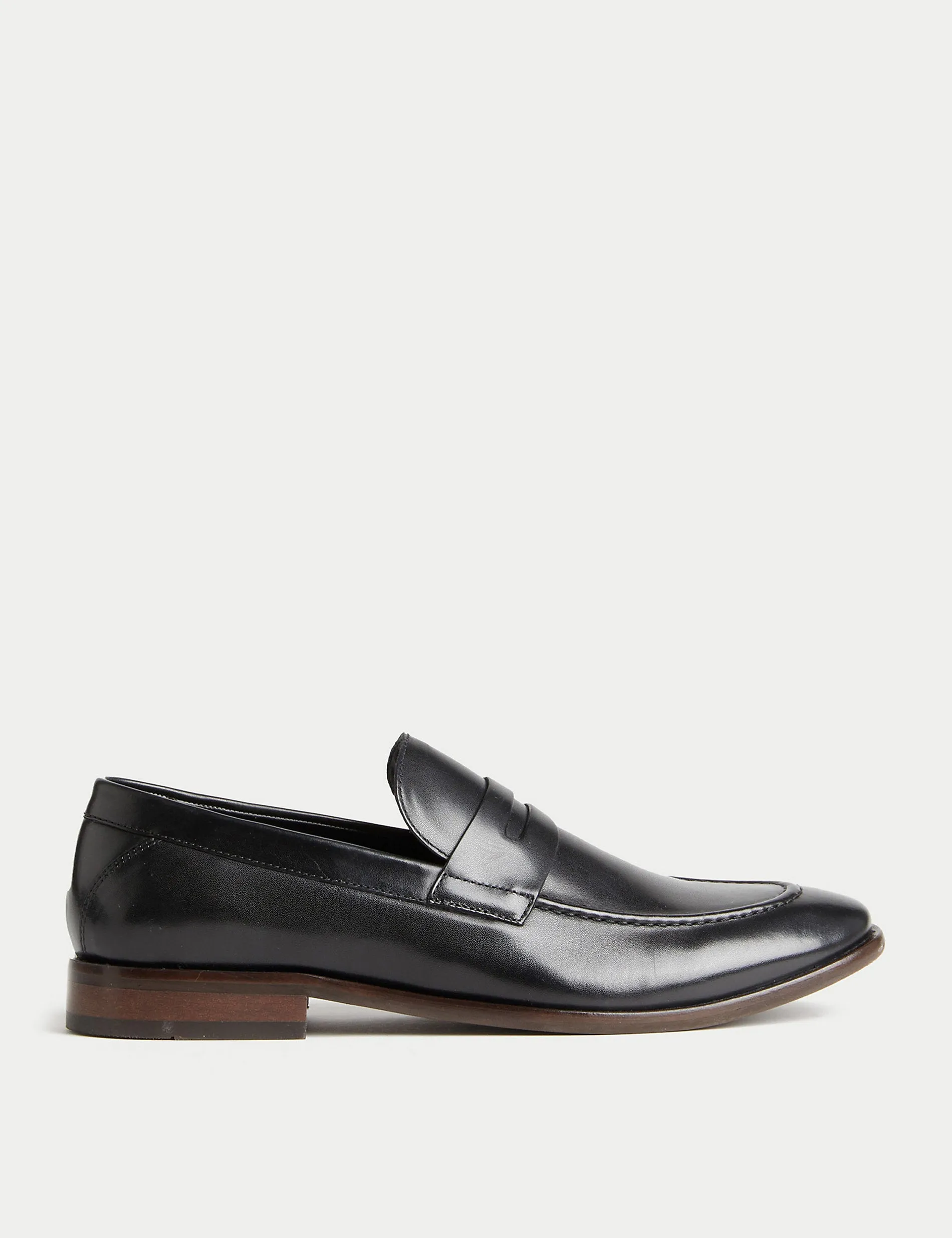 Marks & Spencer leather slip-ons, black