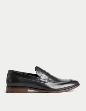 Marks & Spencer leather slip-ons, black