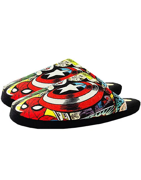 Marvel Avengers All Over Comic Print Multi-Coloured Men's Mule Slippers