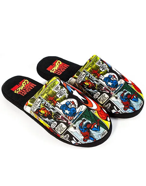 Marvel Avengers All Over Comic Print Multi-Coloured Men's Mule Slippers