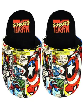 Marvel Avengers All Over Comic Print Multi-Coloured Men's Mule Slippers