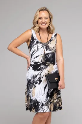Molton Print Jersey Sleeveless Dress