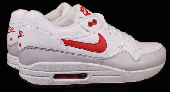 Nike Air Max 1 Leather 'White University Red' Sneakers, White