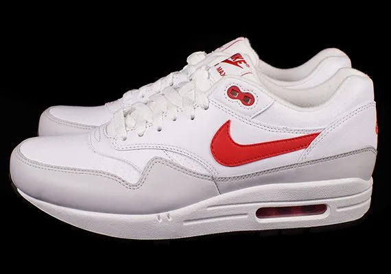 Nike Air Max 1 Leather 'White University Red' Sneakers, White