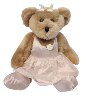 Plush Brown Bear in Pink Ballerina Dress