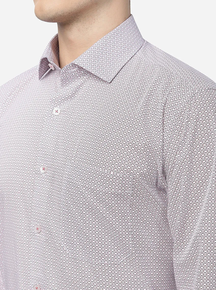 Red & Blue Printed Regular Fit Formal Shirt | JadeBlue