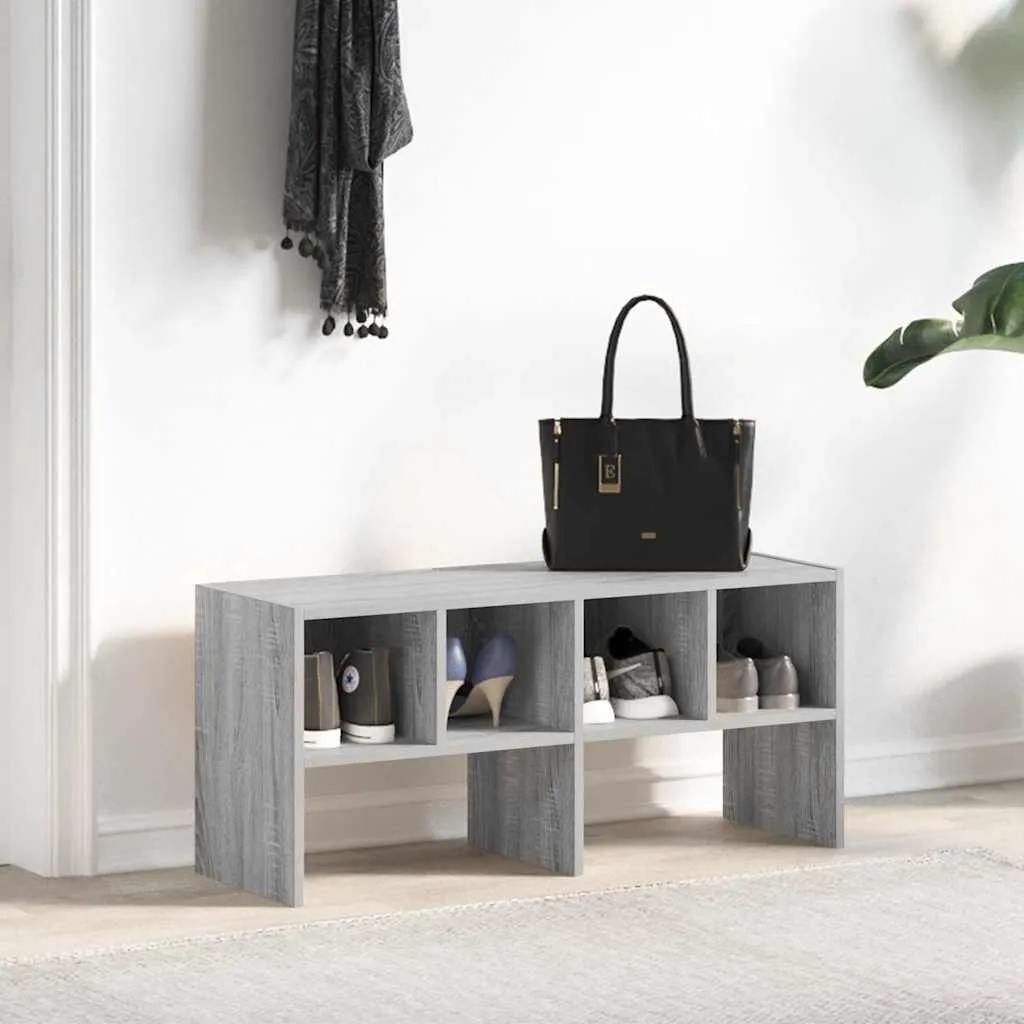 Shoe Rack Stackable Grey Sonoma 89.5x30x40 cm