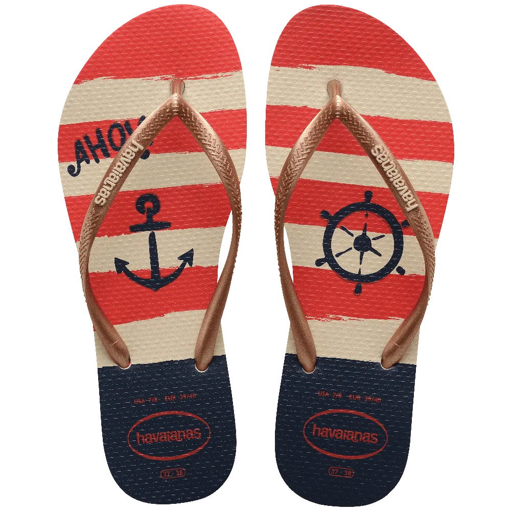 Slim Nautical Flip Flops