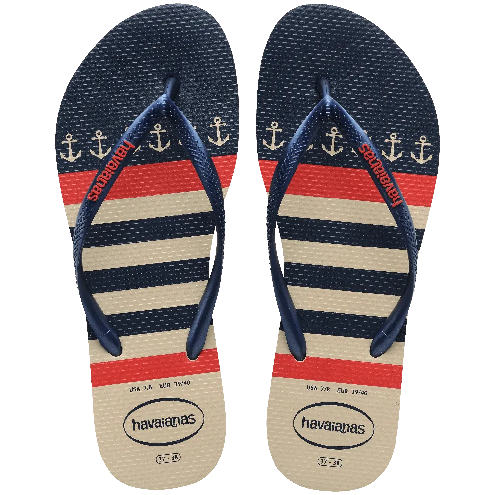 Slim Nautical Flip Flops