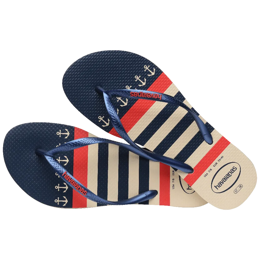 Slim Nautical Flip Flops