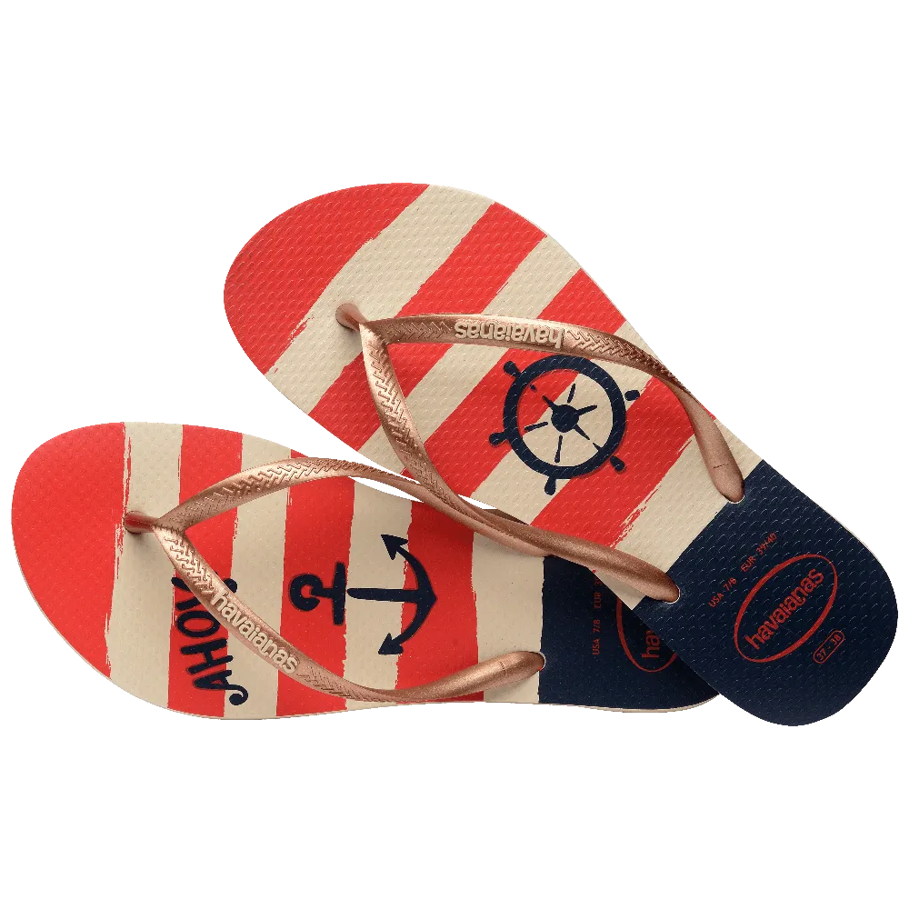 Slim Nautical Flip Flops