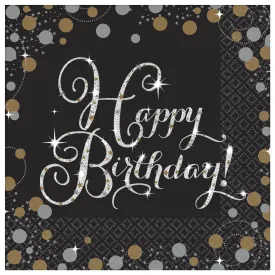 Sparkling Celebration Happy Birthday Beverage Napkins