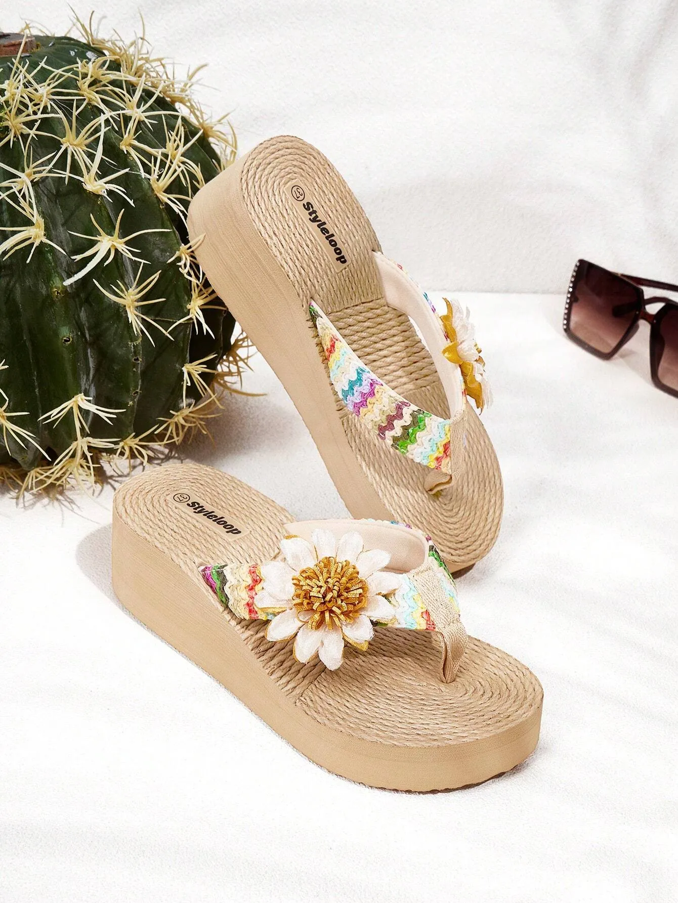 Styleloop Women's Wedge Heel Platform Sandals Suitable For Daily Wear Boho Feels