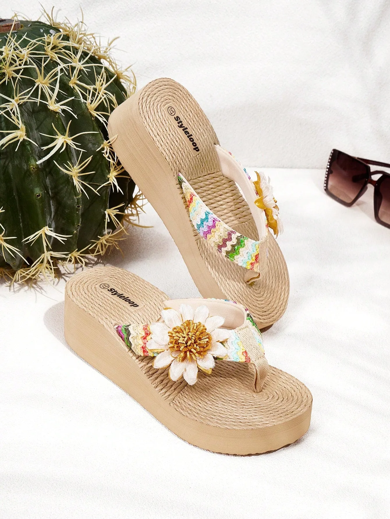 Styleloop Women's Wedge Heel Platform Sandals Suitable For Daily Wear Boho Feels