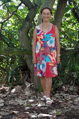 Sun Print Jersey Sleeveless Dress