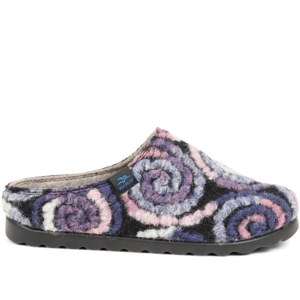 Swirl Patterned Mule Sandals - FLY38021 / 324 107