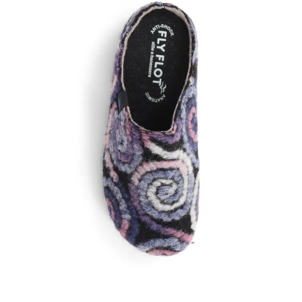 Swirl Patterned Mule Sandals - FLY38021 / 324 107