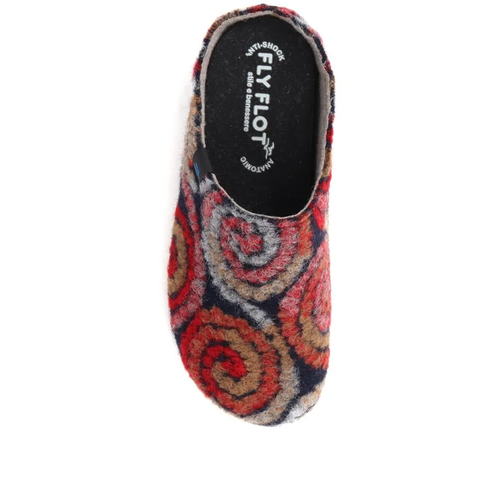 Swirl Patterned Mule Sandals - FLY38021 / 324 107