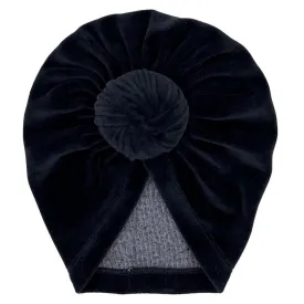 Turban mutsje velvet zwart Mae