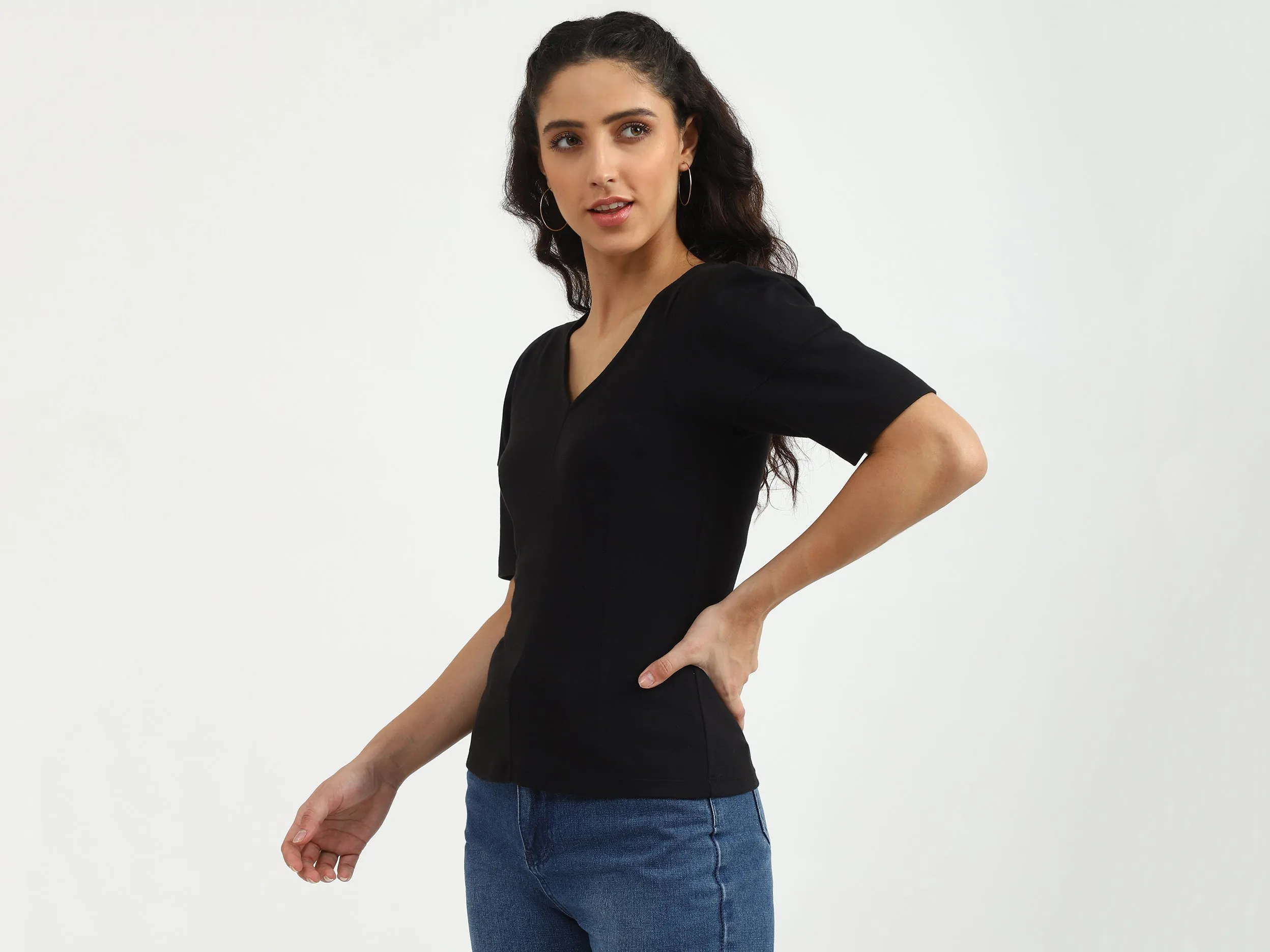 V-Neck Solid Top